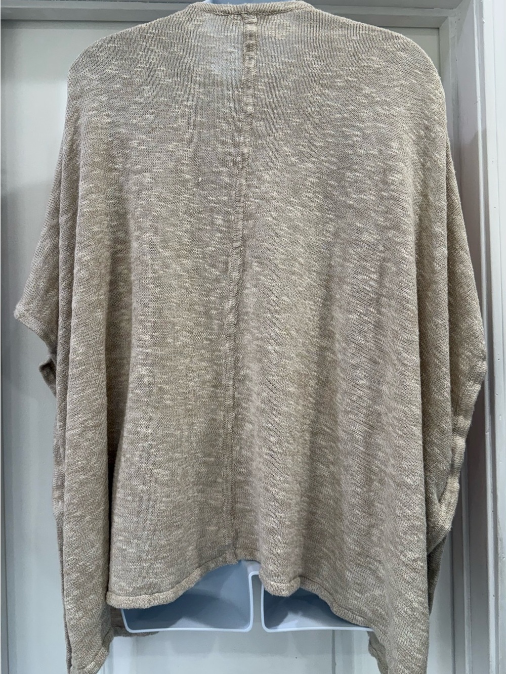 Chico's Beige Ruana Open-Front Cardigan Shrug  Floral Embroidery S/M - Picture 2 of 10